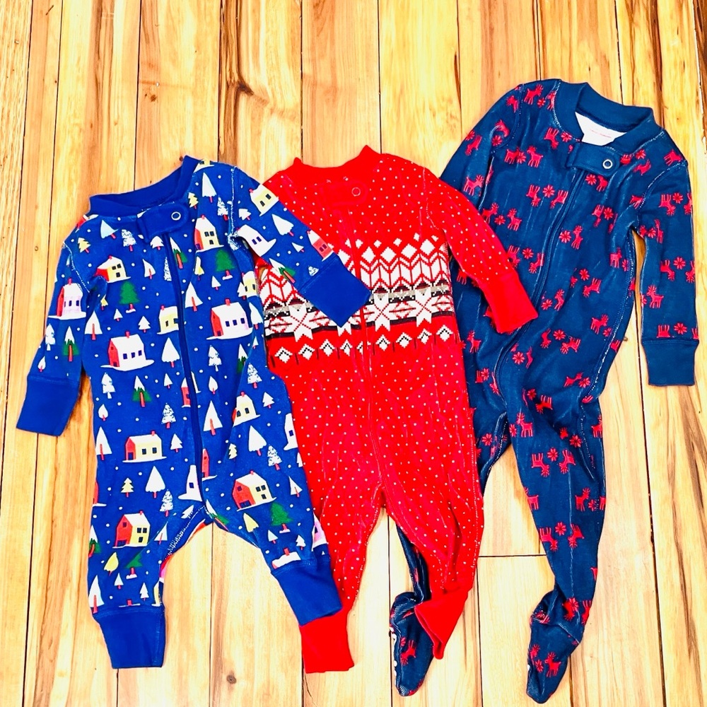 Hanna Andersson Lot of 3 Sleepers / Pajamas 2x0-3mos + 1x3-6mos organic cotton